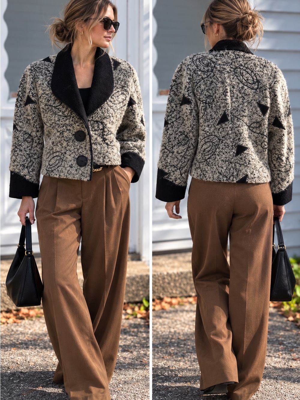 Vintage 80s Marylou Ozbolt Storer Wool Cropped Jacket